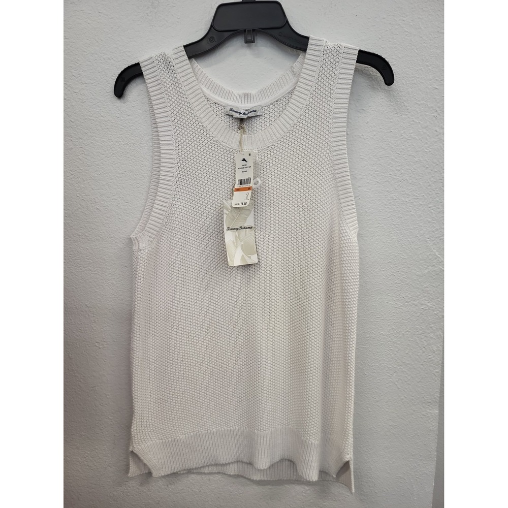 Tommy Bahama Knit Sleeveless Top, White, Size Small NWT